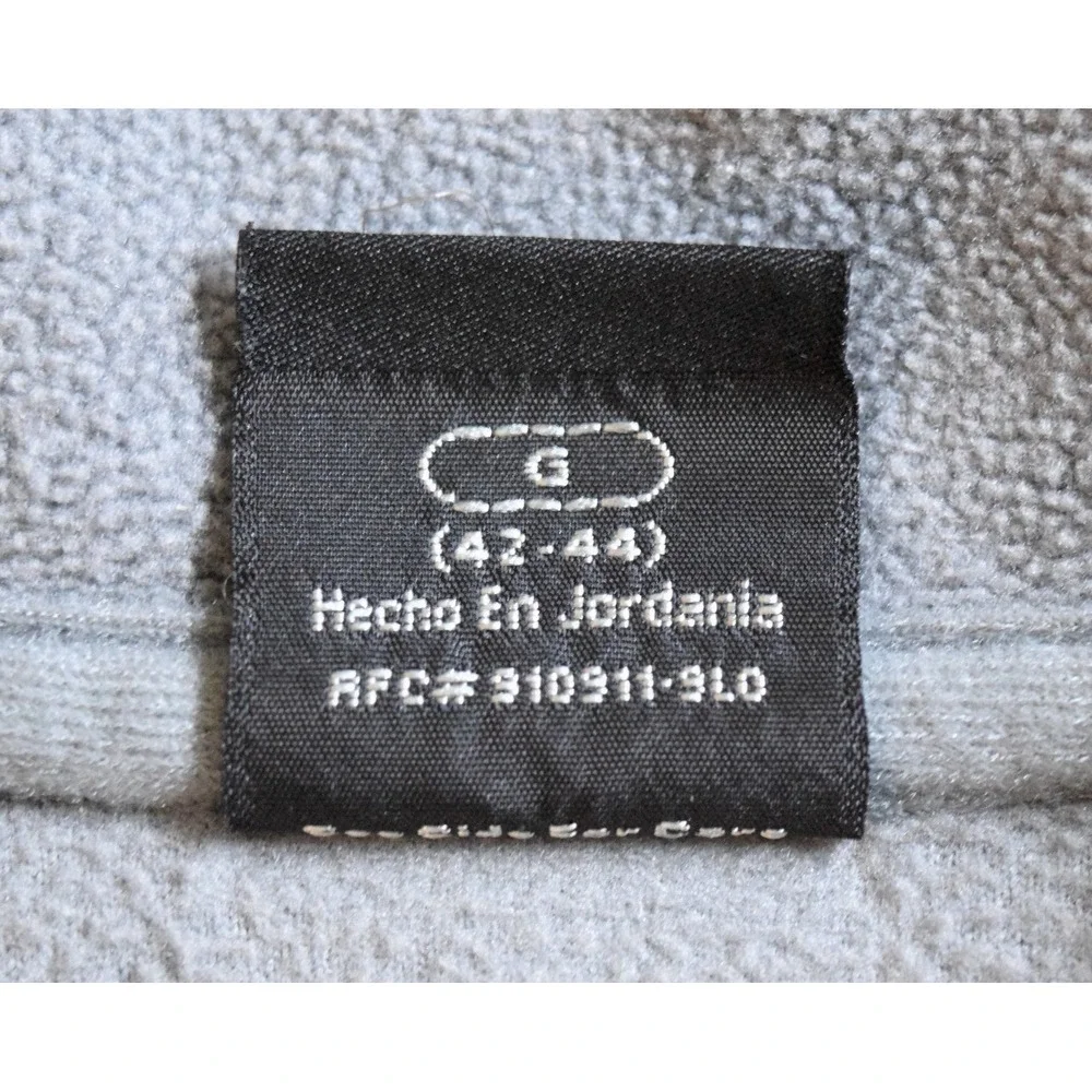 Starter Mens Large 1/4 Zip Fleece Pullover Grey Flannel Dark Navy Blue - RM49131